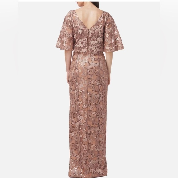 NWT Nordstrom JS Collections Metallic Long Evening Dress Size 4 - Picture 2 of 10